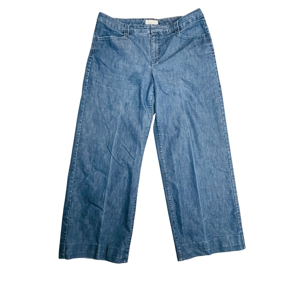 Coldwater Creek Wide Leg Jeans Women Size 16 Medium Wash High Rise Denim Pant